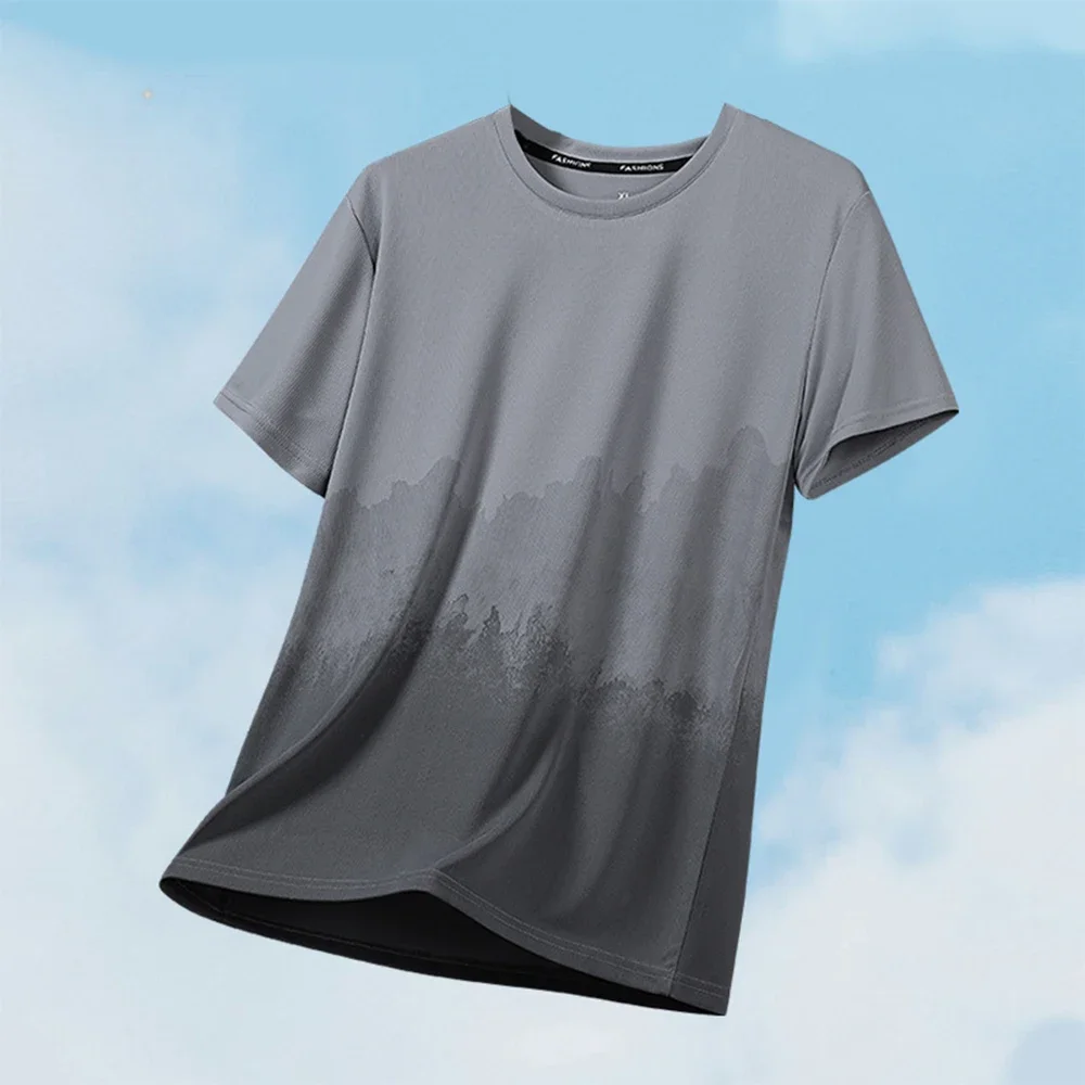الرجال تي شيرتات رياضية موضة التدرج Harajuku التجفيف السريع قصيرة الأكمام الصيف بلايز فضفاضة غير رسمية تشغيل ملابس رياضية ملابس للرجال #4
