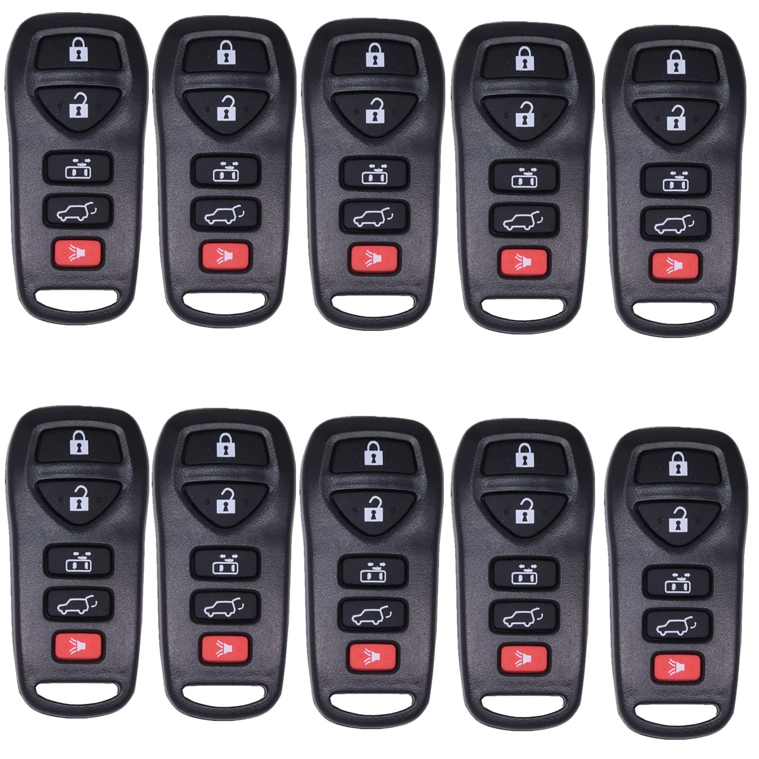 

WFMJ 10Pcs For 2005 2006 2007 2008 2009 Nissan Quest 5 Buttons Remote Key Shell Fob