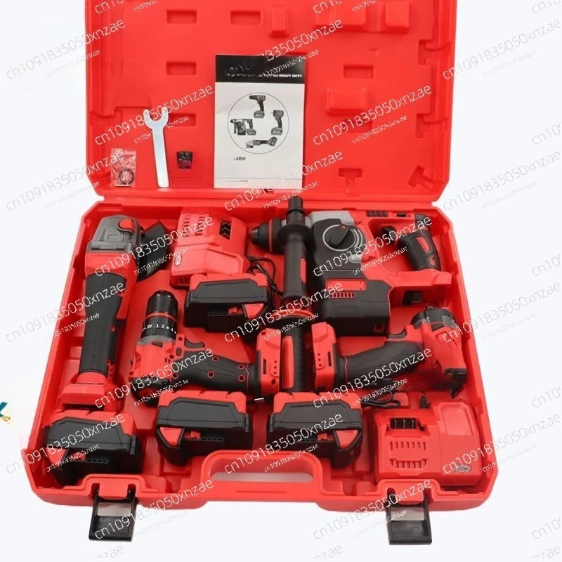 

Red Cordless Electric Power Drill Machine Handheld Portable Screwdriver Impact Type OEM Customizable Tool Sets