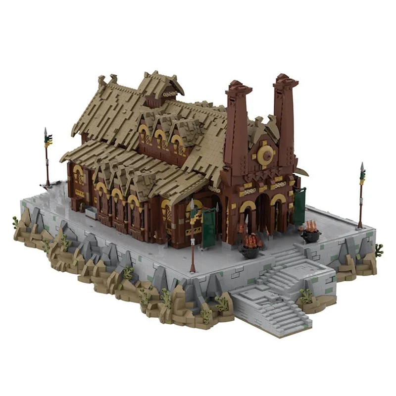 Ings Movie Series UCS Meduseld Golden Hall Great Walls Street View Model Building Blocks DIY Assembly Bricks Toys Gifts