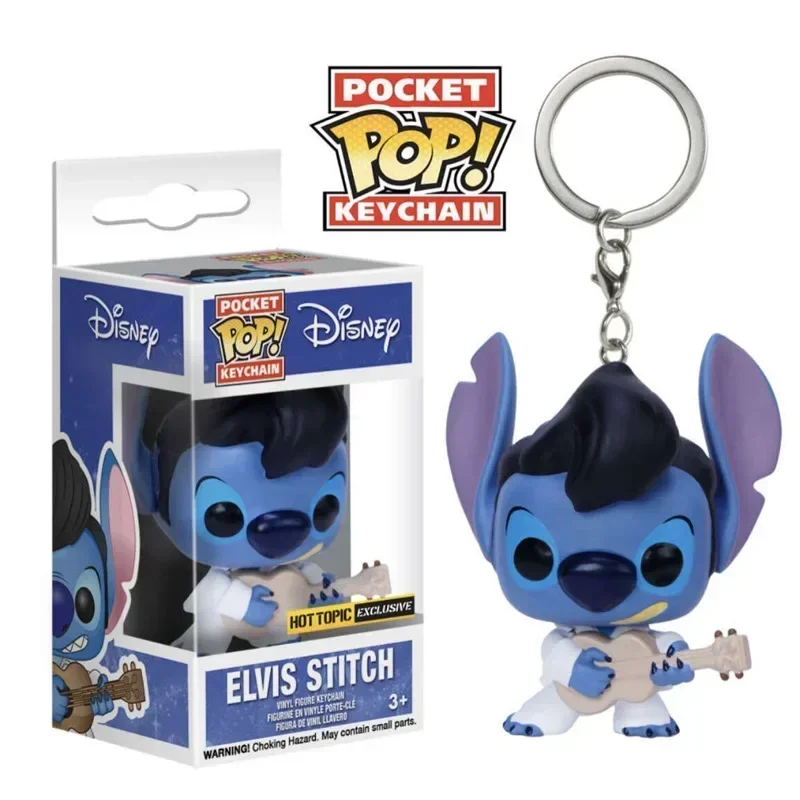 FUNKO POP Disney HULA STITCH ELVIS SLEEPING STITCH IN BATHTUB Summer STITCH Keychain Toy TIKI STITCH LILO SCRUMP Keyring Toys - Image 5