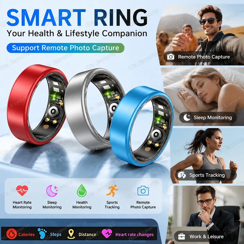 Men's Smart Ring 2026 Outdoor Sports Waterproof Rings Heart Rate Sleep Monitoring Blood Oxygen Step Count Women's Smartring HT30