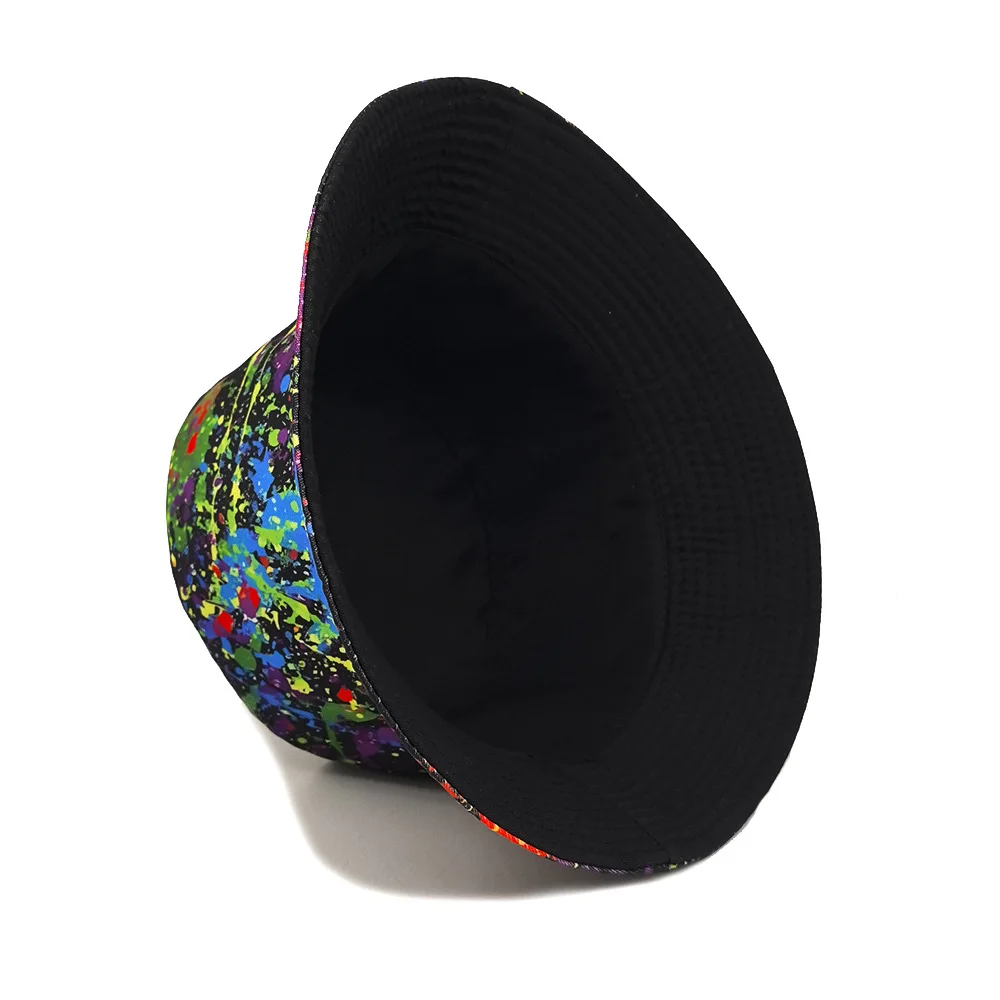 Fashion Graffiti Pattern Hiphop Panama Summer Sunscreen Fisherman Hat Women Man Decorate Bucket Hats Reversible Fisherman Hats 3