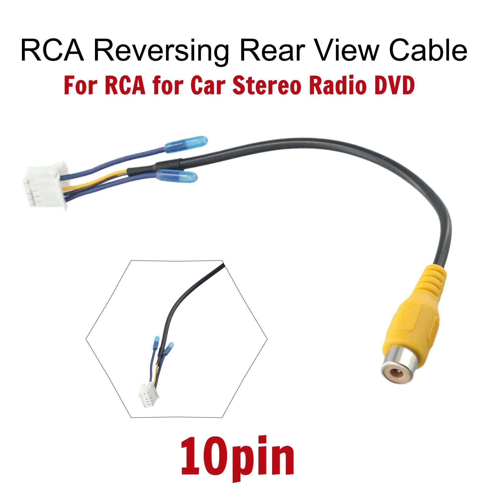 

10-контактный реверсивный кабель-адаптер для камеры, видеовходной кабель, адаптер, разъем для автомобильного стерео радиокабеля