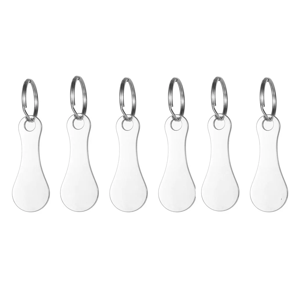 3/6PCS Metalen Winkelwagen Tokens Trolley Token Sleutelhanger Decoratieve Sleutelhanger Multifunctioneel Winkelen Draagbaar Voor Thuis Buiten