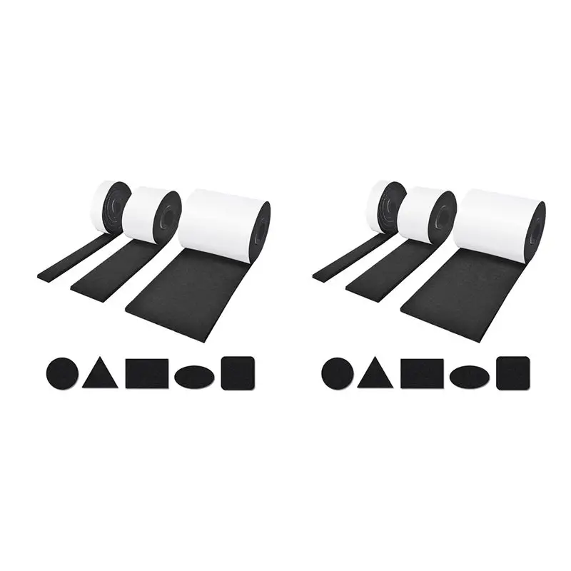 ABGE-Self-Adhesive Felt Gliders,6 Rolls Of Felt Gliders (100 X 10 Cm + 100 X 5 Cm + 100 X 2 Cm),5 Mm Self-Adhesive,For Chairs