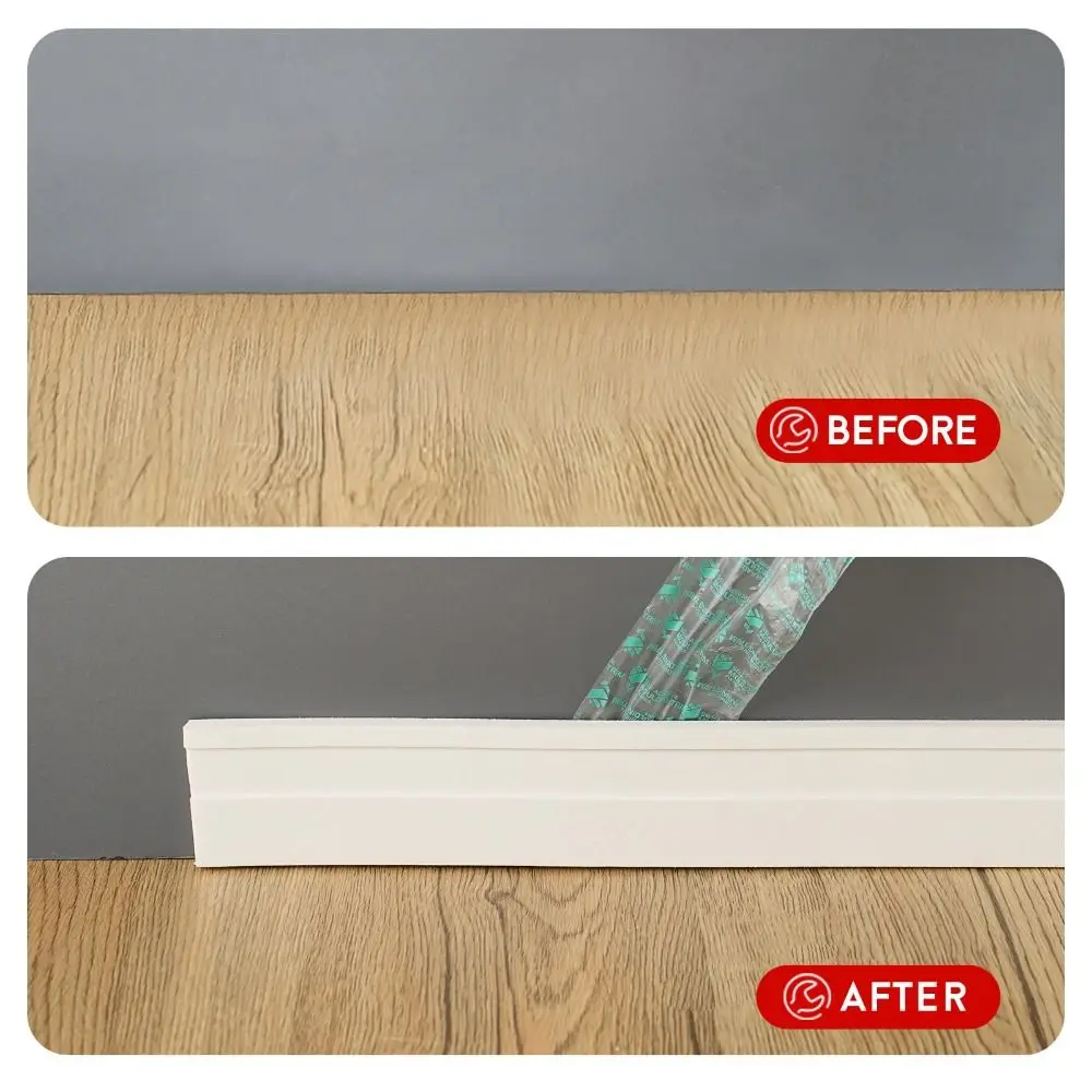High Quality Thickened Wall Baseboard Self Adhesive Soft Molding Trim Anti-collision 3D Wall Sticker Bedroom
