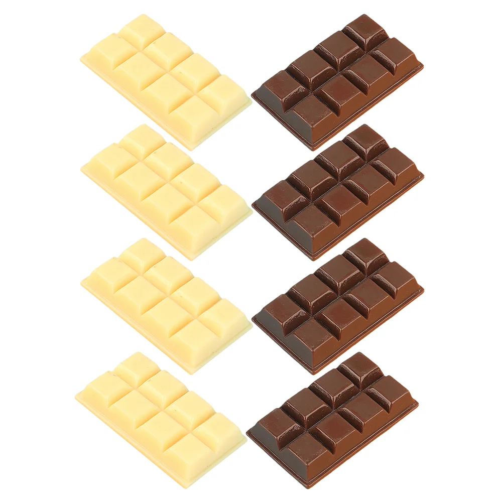 8 Pcs Chocolate Ornaments Simulated Decor Fake Chocolates Bulk Model Desktop Tabletop Resin Faux Dessert Props