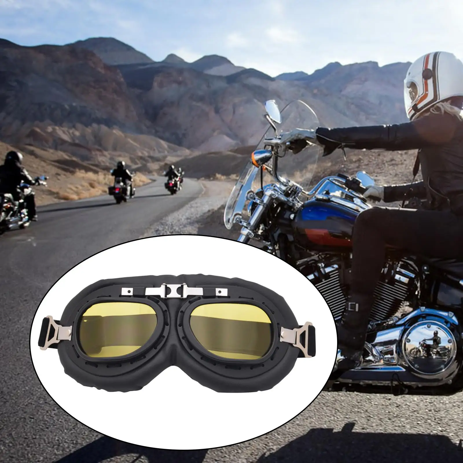 Motorcycle Goggles Vintage Classic Dust-Proof Fit compatible