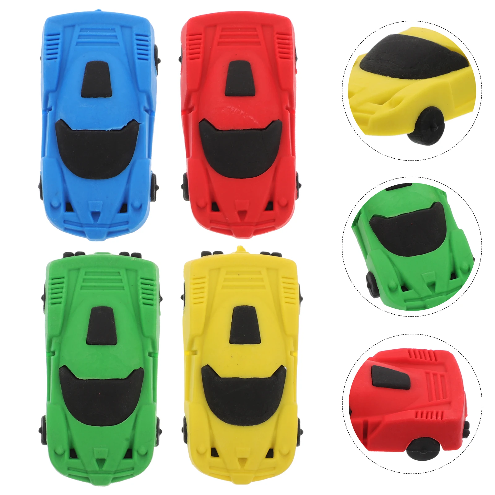 

20 Pcs Car Shaped Erasers Cartoon Rubber Safe Material Mini Size Detachable School Supplies Learning Toys Gifts