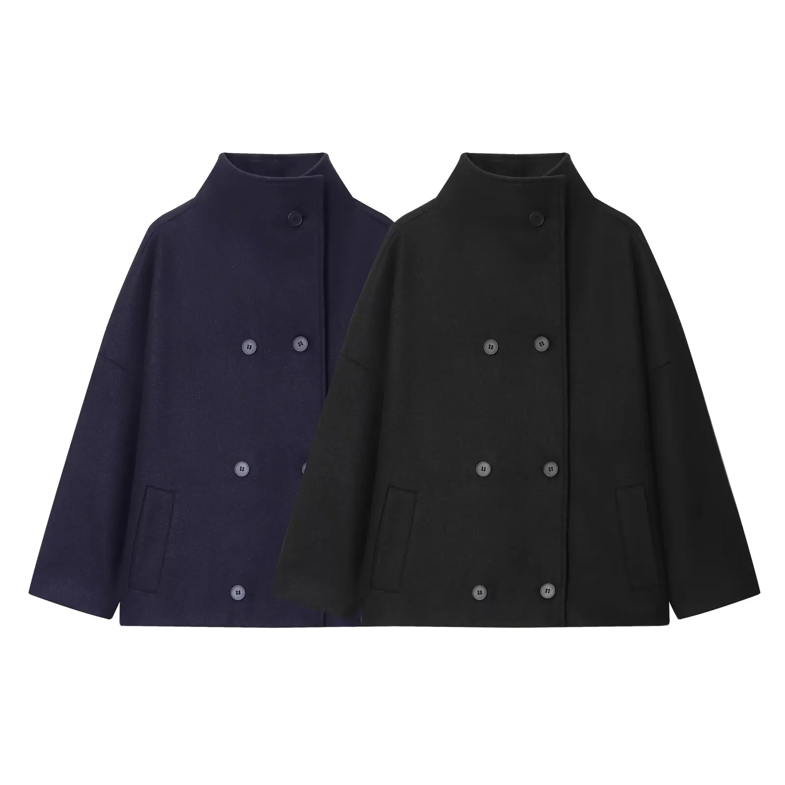 

2025 WOMAN fashion European and American style winter new high collar double breasted long sleeve coat Outerwear Mujer