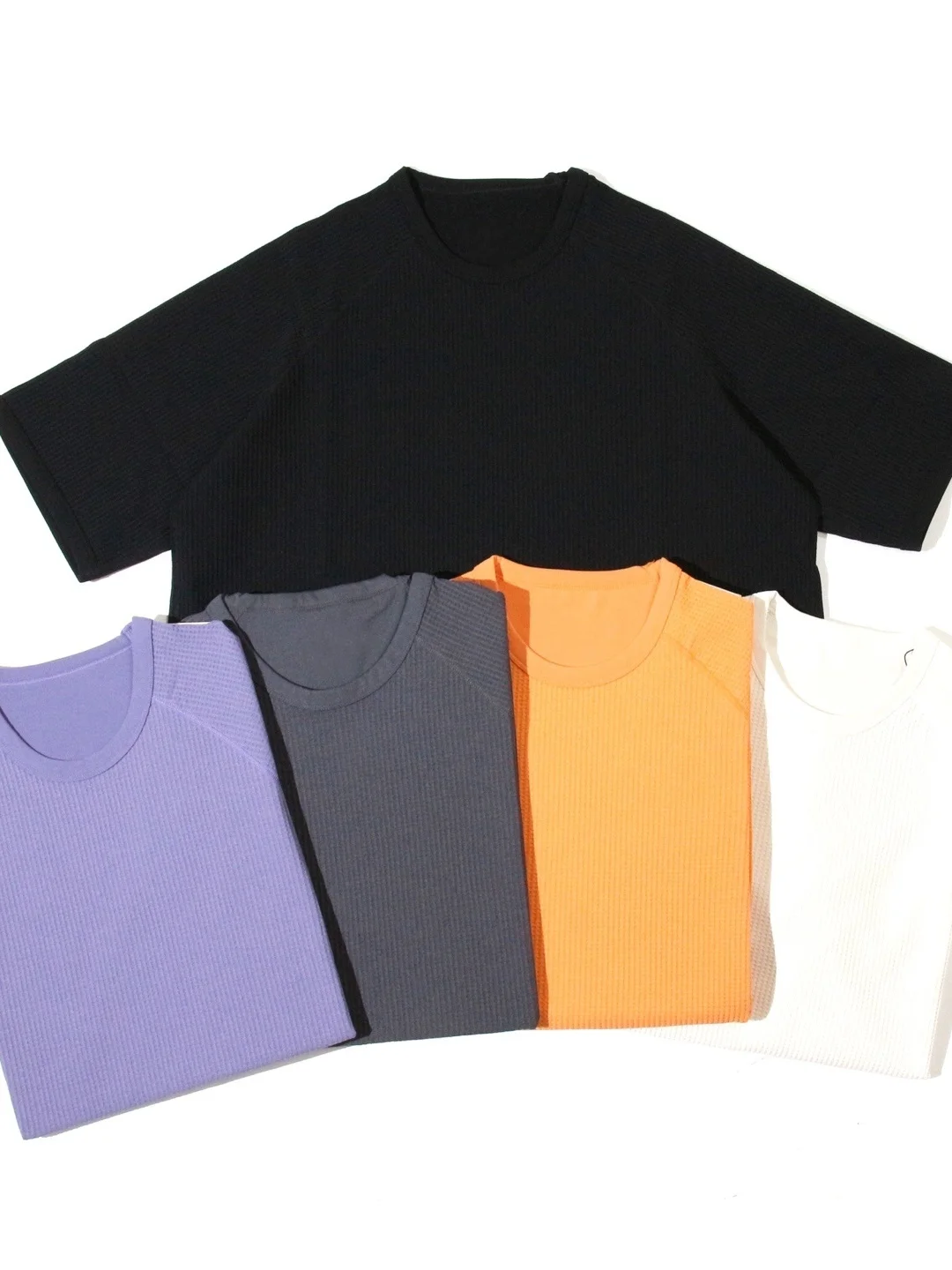 Outdoor Functional Waffle Light round Neck Short Sleeve Loose Fit 3D Tailoring Breathable Quick Dry UV Protection T-Shirt