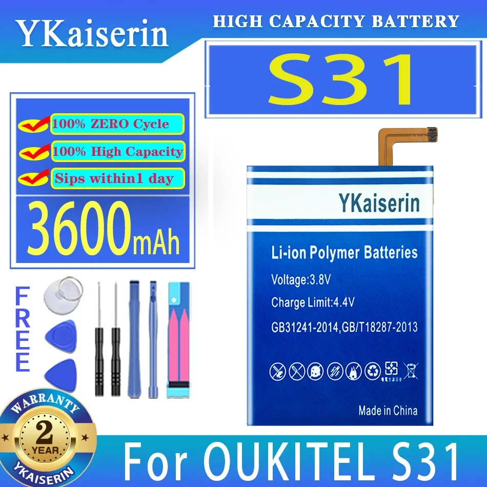 

YKaiserin Battery 3600mAh For OUKITEL S31 Mobile Phone Batteries