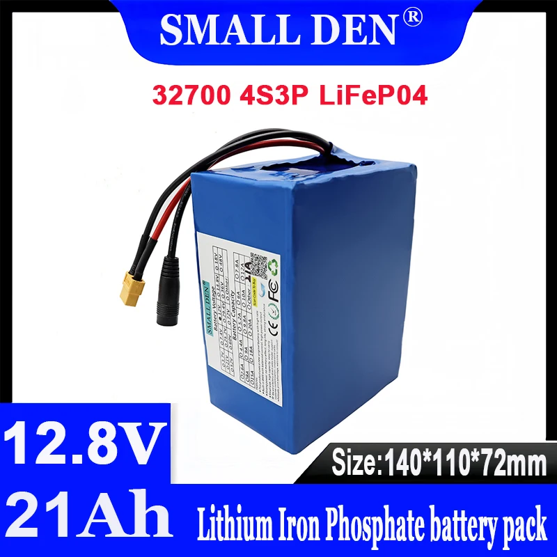 Grade A 12.8V 21Ah 32700 Lifepo4 battery pack 4S3P With 40A Same port charge and discharge balance BMS 12V Power supply