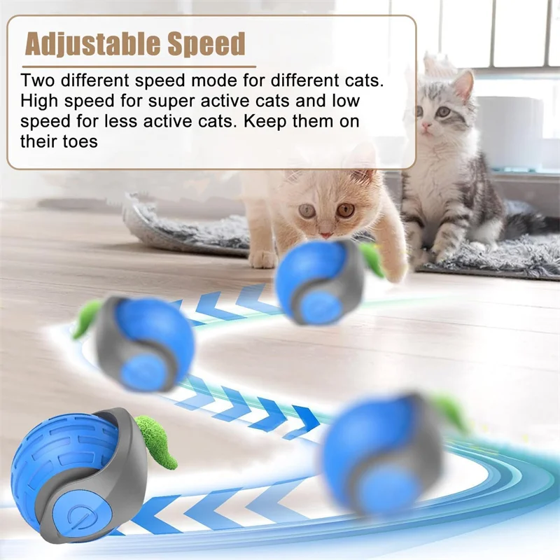 Intelligentes Katzenspielzeug, automatischer interaktiver Ball, elektrischer Rollball, USB-wiederaufladbar, beweglicher Katzenball, springender Ball, Geburtstagsgeschenk – Detail 12