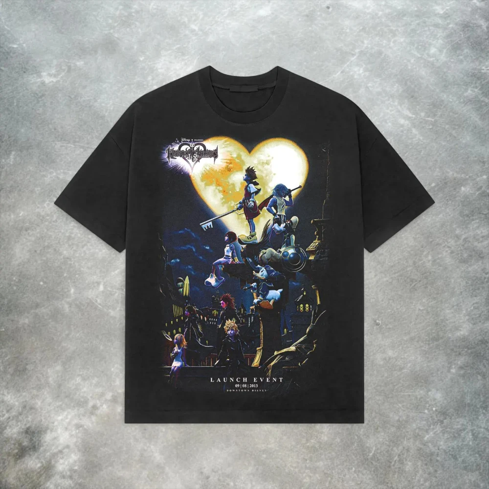 Kingdom Hearts Retro T-shirt – Y2K Retro Square Enix Game T-shirt Couple's All-Season Streetwear Shirt oversized t shirt