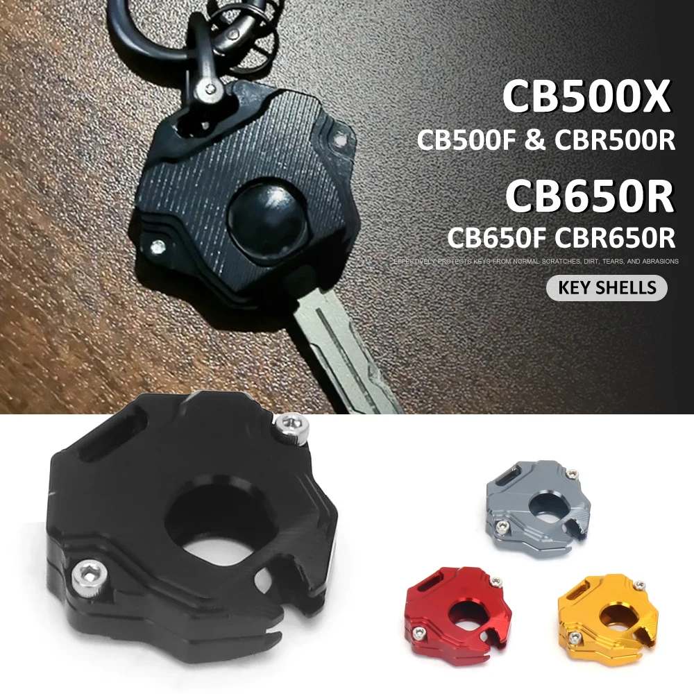 

New 4 Colors Motorcycle CNC Key Case Cover Shell Keychain Accessories For Honda CB500F CB500X CBR500R CB650F CB650R CBR650R