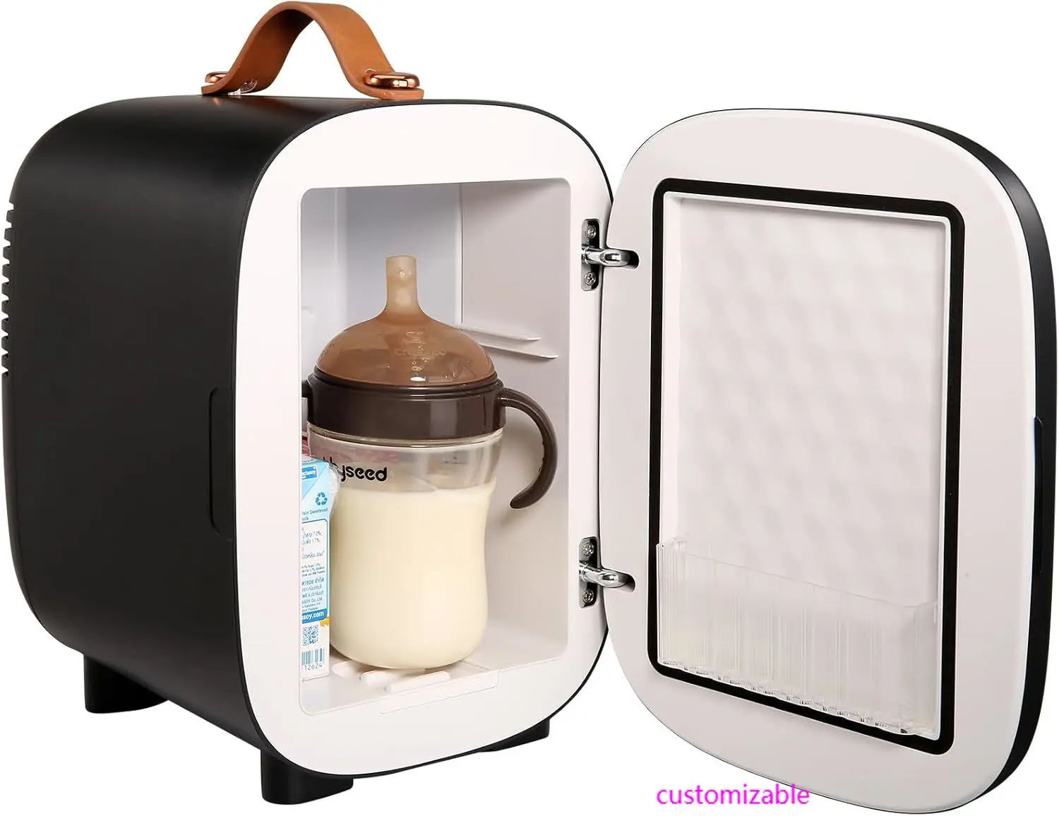 

Mini Fridge, 4 Liter/6 Can Small Refrigerator for Beverage Skincare & Cosmetic, AC/DC Cooler & Warmer, Mute Portable Tiny Fridge