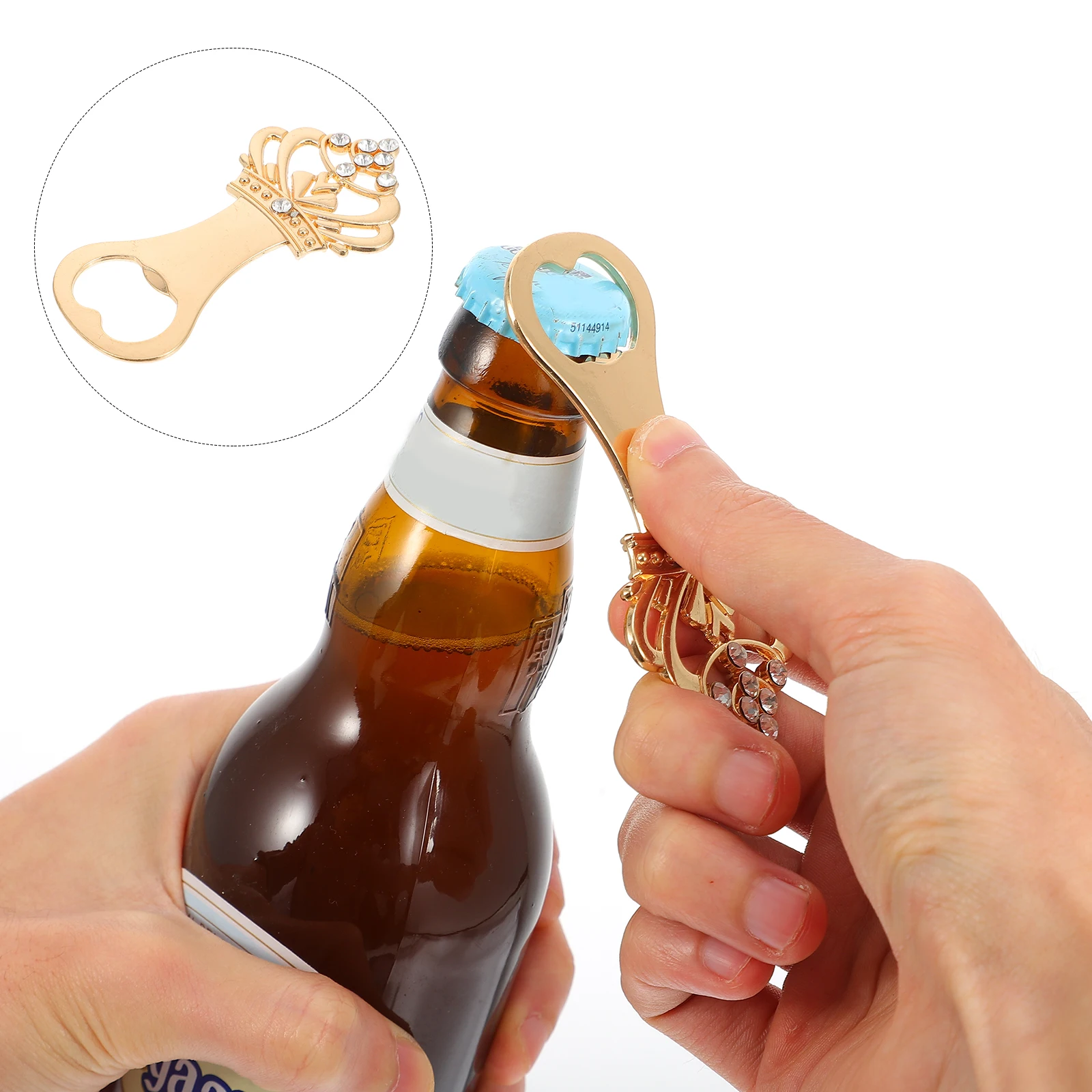

12 Pcs Crown Bottle Zinc Alloy Beer Opener for Bar Party Home Travel Gift Practical Design Beverage Cap Opener