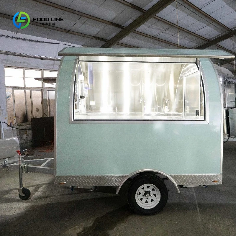 Ice Cream Round Trailer with Stainless Steel Working Bench and  Equipments