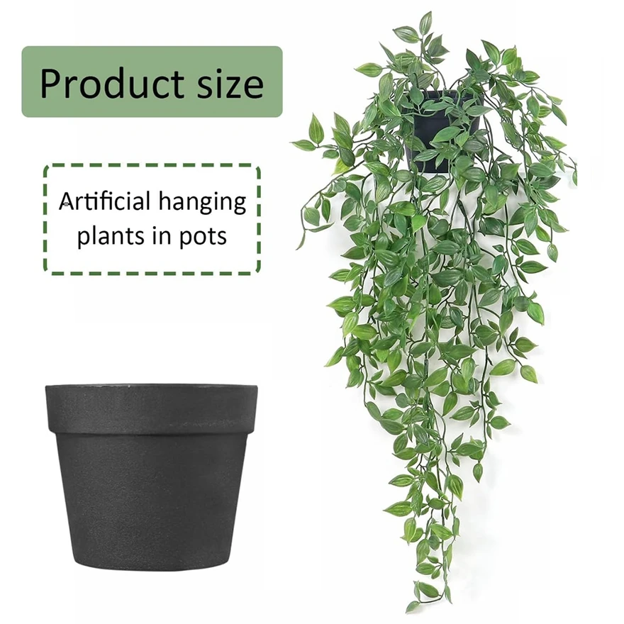 

Artificial Ivy Plants Plastic Leaf With Pots Wedding Festival Home Room Office Decoration Ornamental Flowerpot Wall Door Hanging