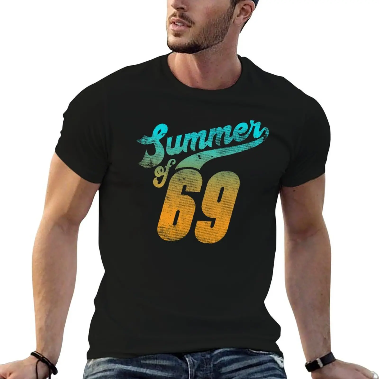 Summer of 69 - retro distressed style (alt colour) T-Shirt cotton t shirts high quality t shirt personalised T-Shirt