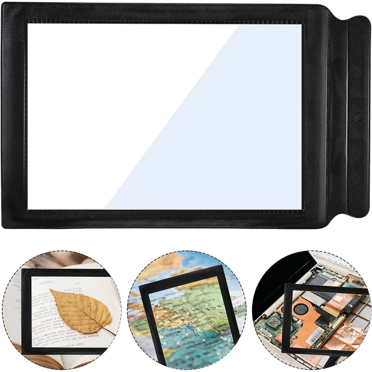 1/2PCS Handheld Page Magnifying Glass Flexible 3X Reading Aid Lens Ultra Thin Bookmark Flat Magnifier A4 for Elderly Reading