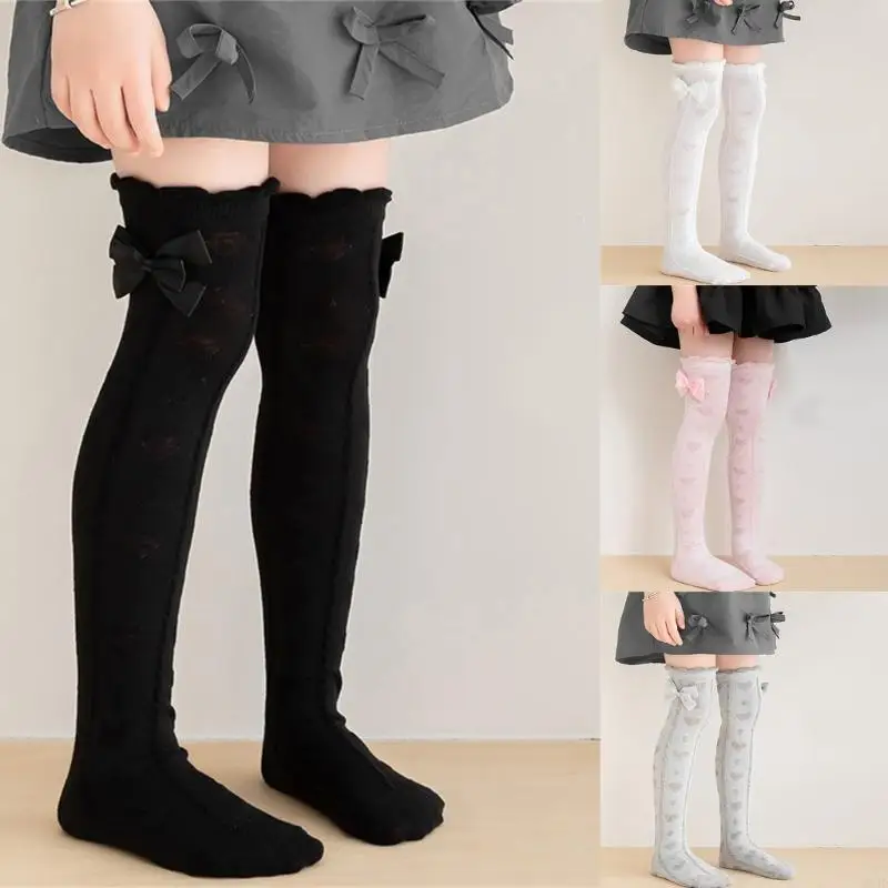 QX2D Pair Children Long Tube Socks Soft Fashionable Knees High Socks for Daily Wear