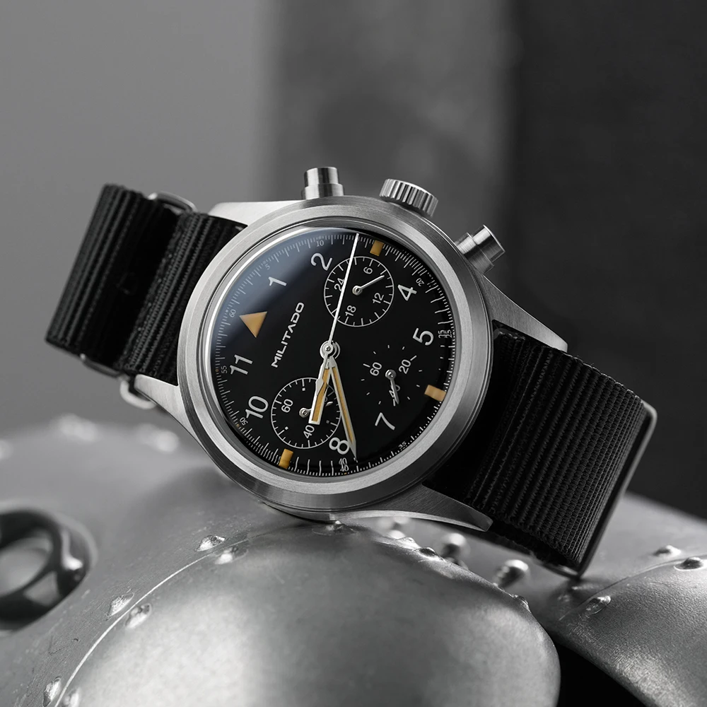 Militado ML26 Quartz Watch VK63 Chronograph Movement Retro Sports Watch Sapphire Luminous 100m Waterproof Military Men's Watch