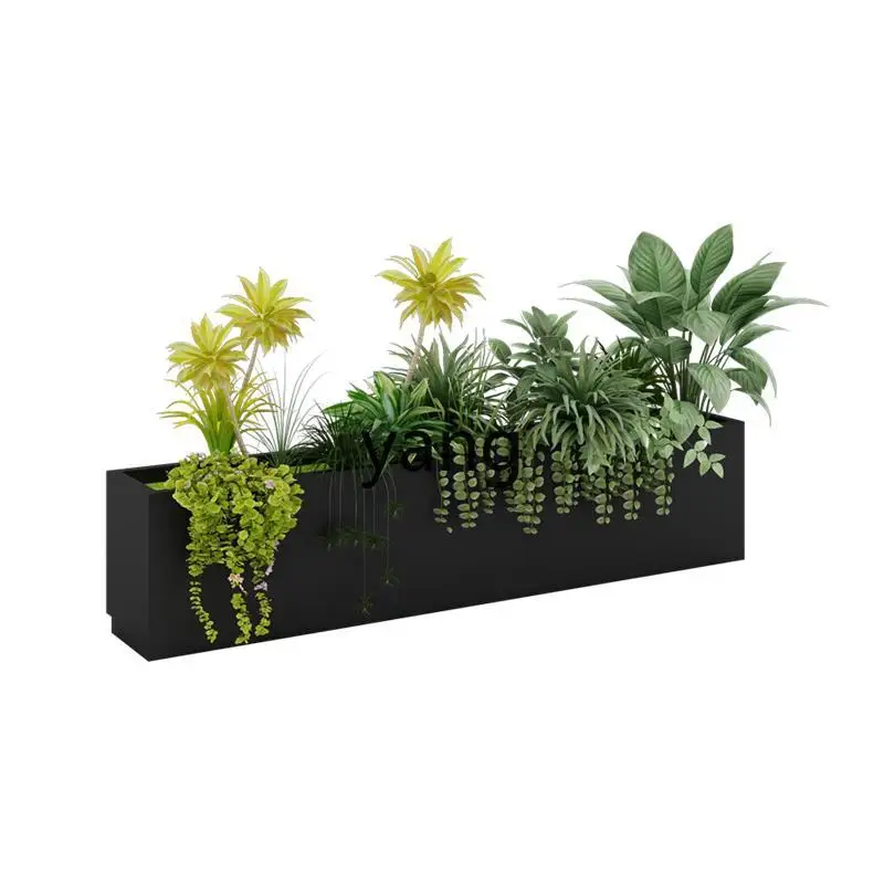 

lmm Milk Tea Shop Planting Flower Box Partition Metal Outdoor Combination Courtyard Flower Bed Customizable