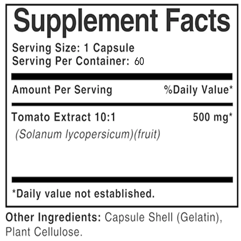 500mg lycopene supplement tomato extract 10:1 capsule, non GMO and gluten free formula, supports health view 5