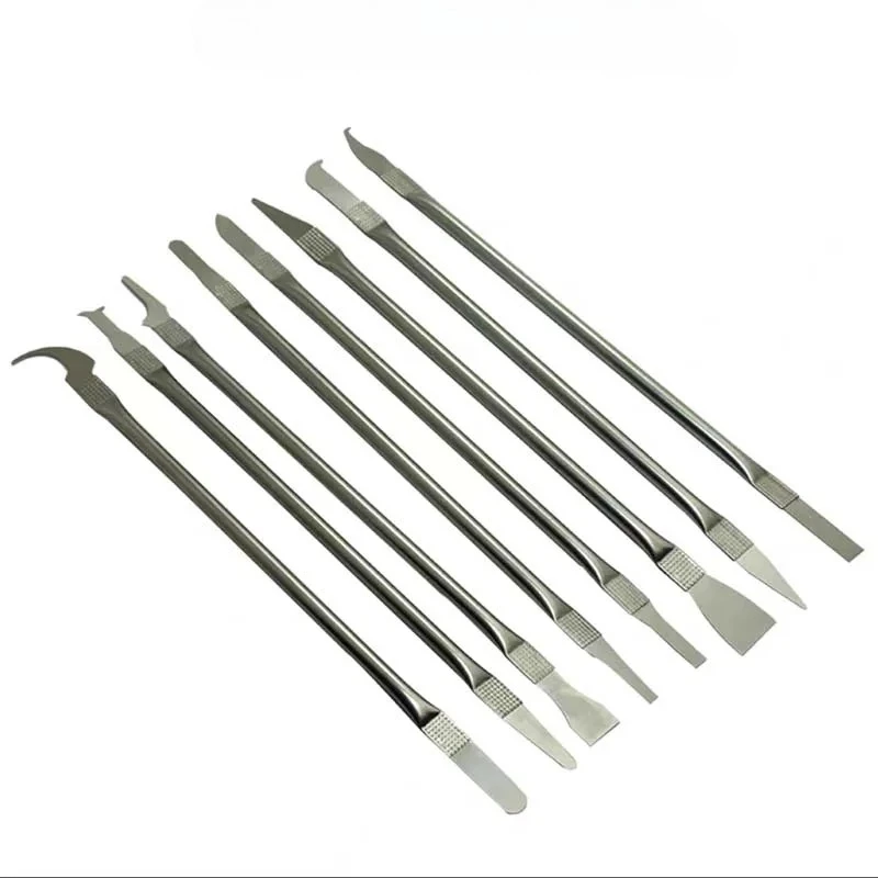 Kit de 8 en 1 de cuchillas metálicas para desmontaje de chips BGA, eliminación de pegamento de CPU para reparación de iPhone 4