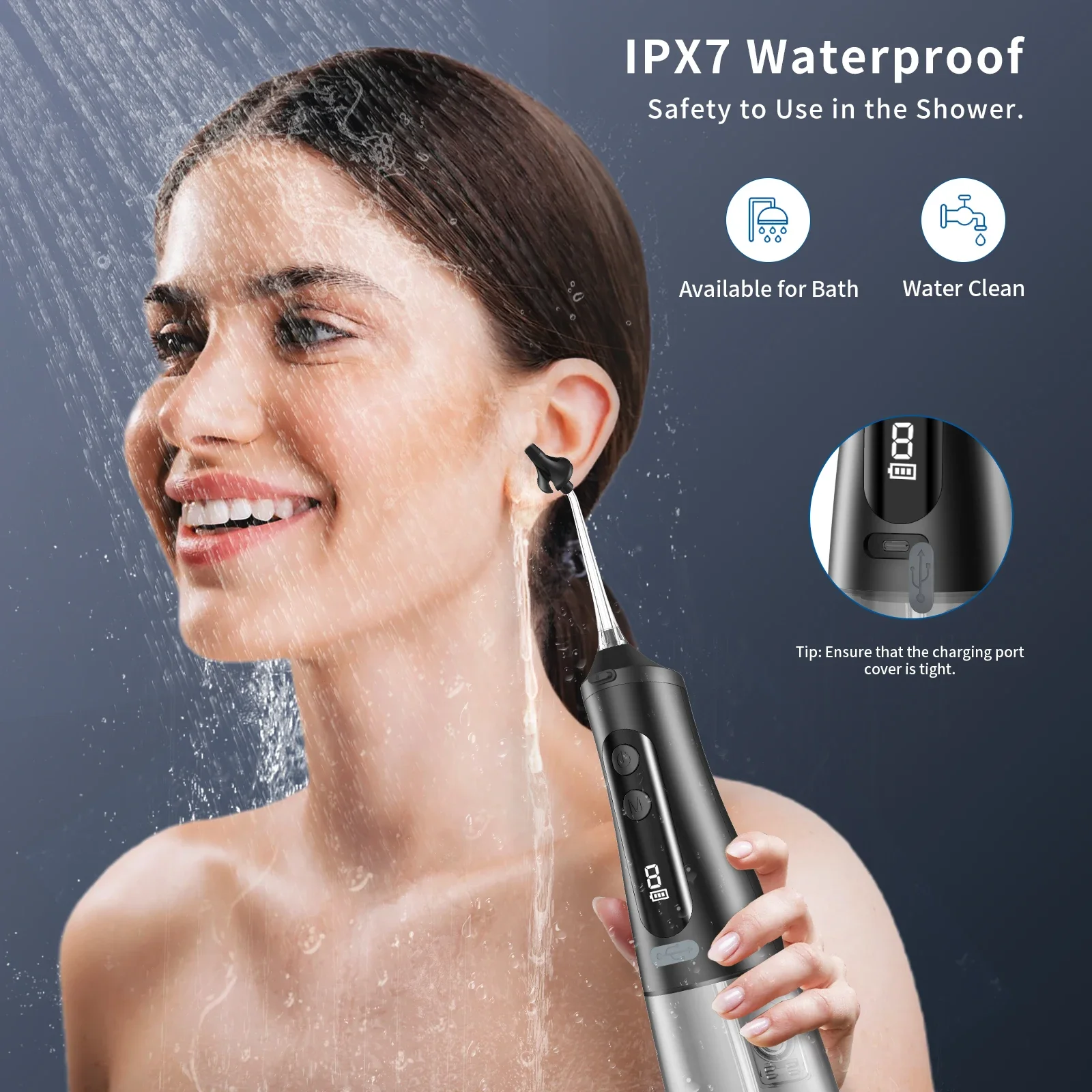 Limpiador de limpieza de irrigación de cera de los oídos eléctrico alimentado por agua, dispositivo de lavadora, Kit de herramientas de extracción de cera de los oídos