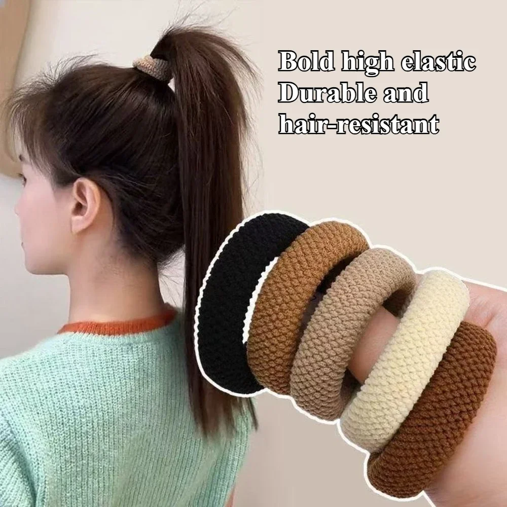 5/10/20/30PCS High Elasticity Thickened Scrunchies Hair Ties No Crease Versatile Daily Hair Accessories Women Girls Random Color