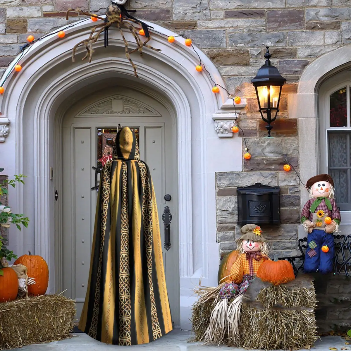 เสื้อคลุมยาวแบบมีฮู้ดสไตล์นอร์ส ไวกิ้ง เซลติก สำหรับคอสเพลย์ ชุดแม่มด ยุคกลาง ฮาโลวีน แวมไพร์ ผู้ใหญ่ ใช้ได้ทั้งชายและหญิง