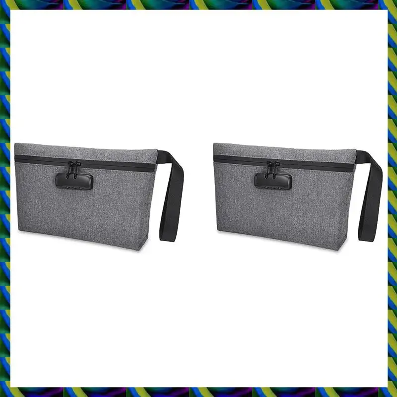 Codzienna 2-krotna saszetka na pieniądze z zamkiem, zamykana saszetka na pieniądze, wodoodporna saszetka bankowa z zamkiem błyskawicznym i zamkiem na pieniądze, telefon komórkowy A