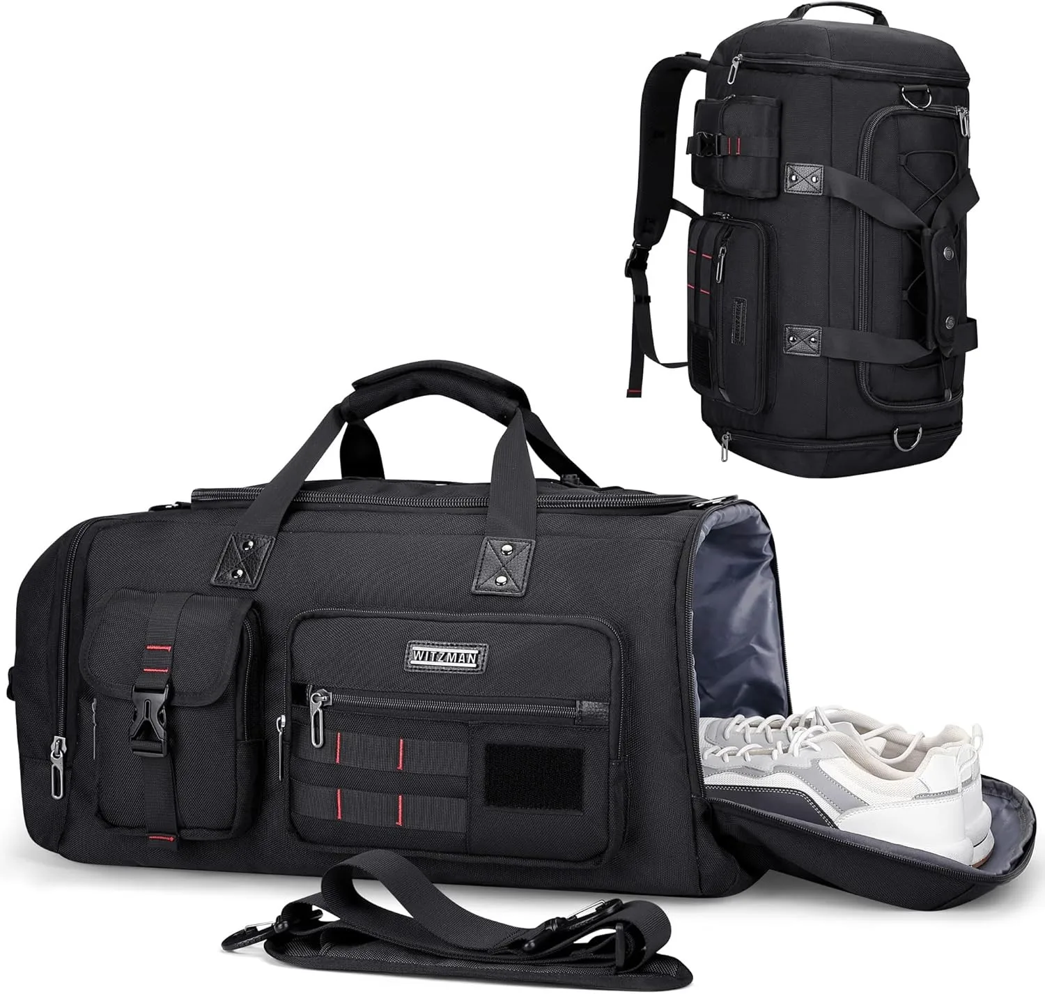 

Large Travel Duffel Bag for Men - 3 in 1 Backpack with Shoe Compartment