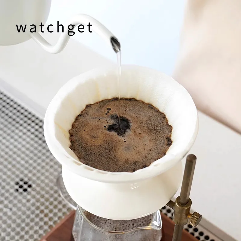 watchget Dripper 2-4Cups Pour Over Coffee Dripper Reusable Coffee Filter Cup Porcelain Coffee Dripper