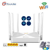 TIANJIE Unlock 300Mbps 4G SIM card router Wifi LTE modem Wi-Fi WAN/LAN RJ45 port to access 32 users' simultaneous connections.