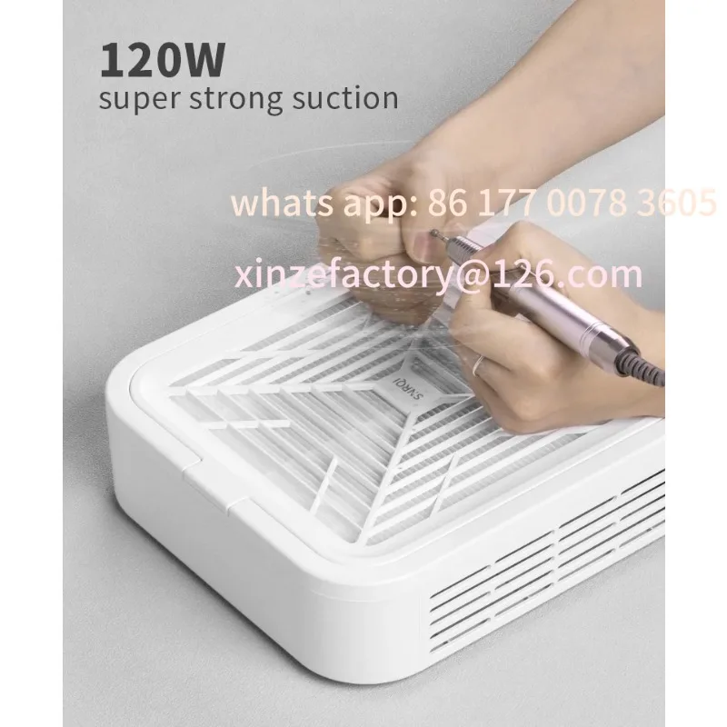 

Customizable Turbine Brushless Nail Dust Remover Strong Suction 120W Nail Vacuum Cleaner for Manicure with Removable Filter