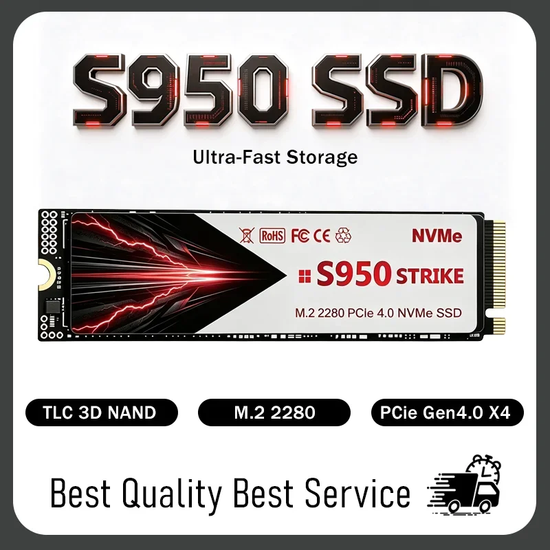 2026 NEW Original S950 500GB/1TB/2TB/4TB M.2 2280 NVMe PCIe 4.0 SSD,  Gaming SSD Internal Solid State Drive for PS5 and PC.