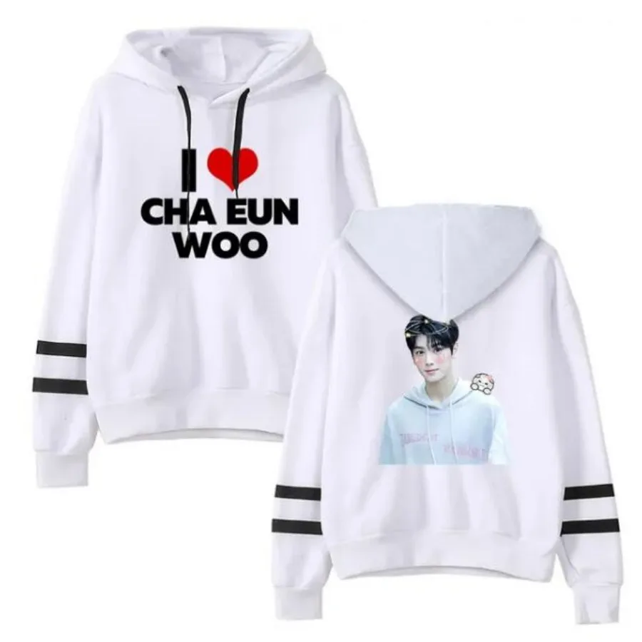 

KPOP Cha Eun Woo Merch Funny Hoodie Hip Hop Graphic Sweatshirts Poleron Hombre Streetwear Harajuku Tracksuit Oversized Clothes