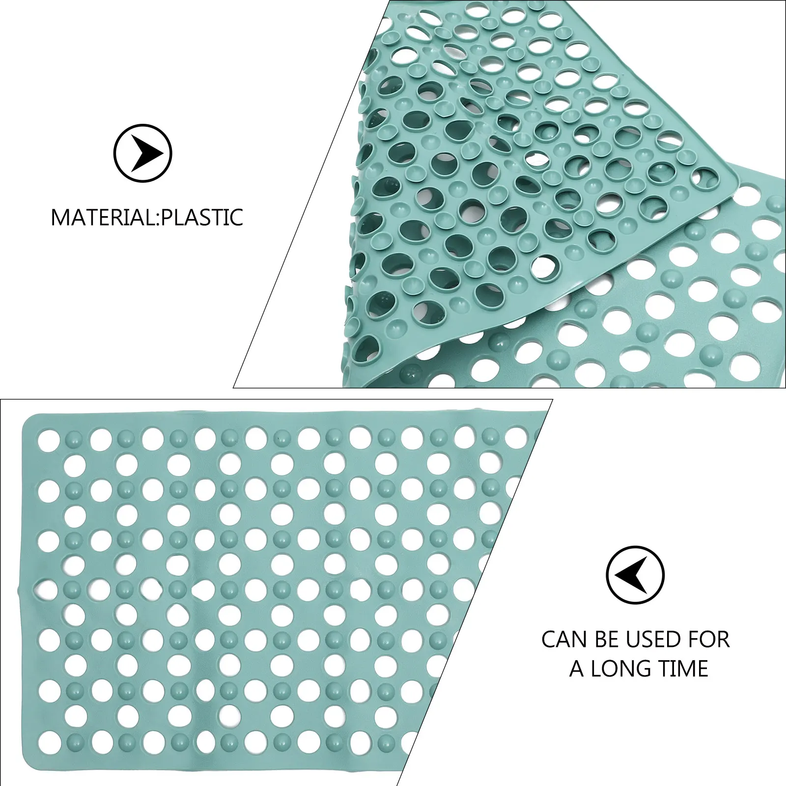 

Non-slip Floor Mat Bathroom Shower Rug Mats for Square Rugs Light Green Washroom