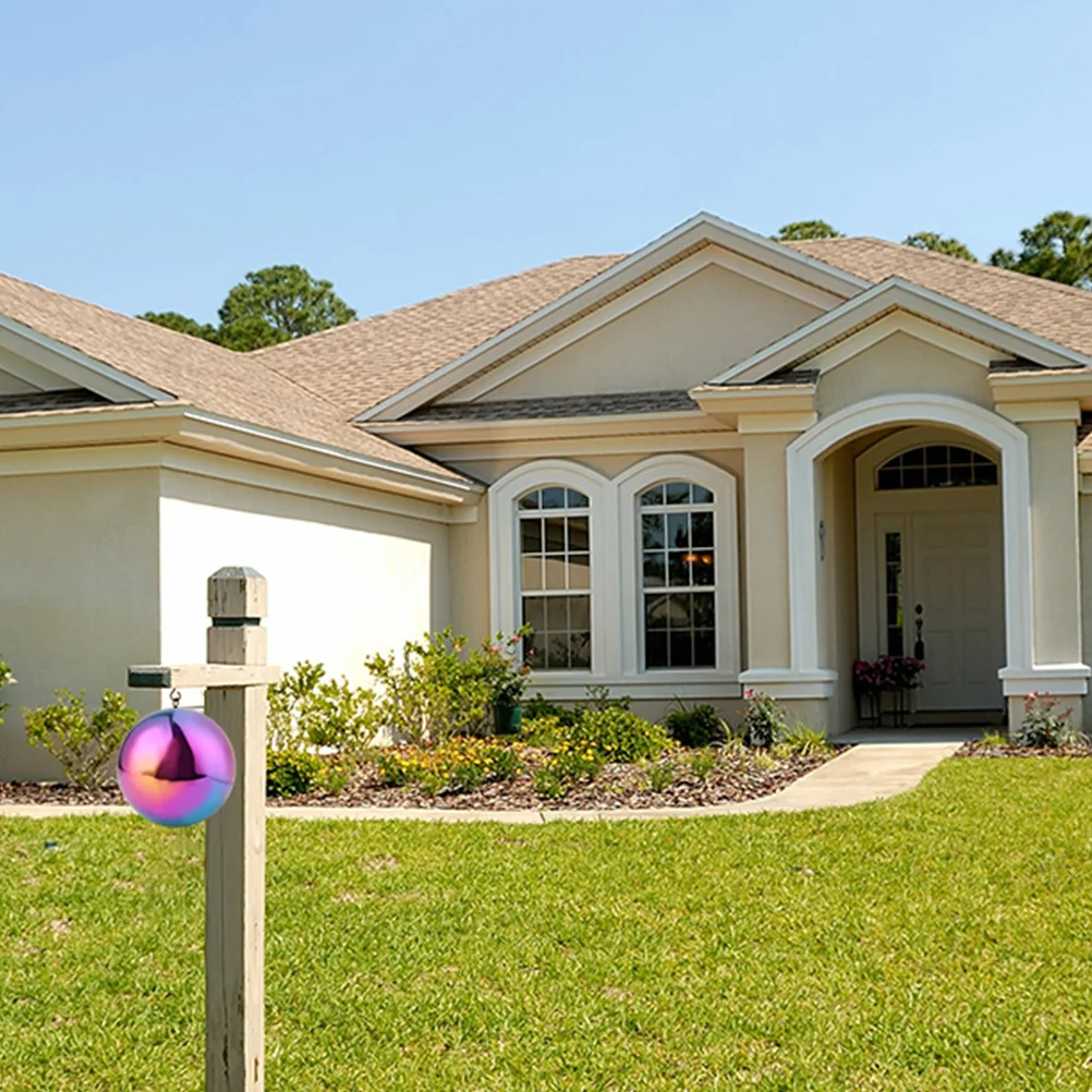 

2pcs Stainless Steel Gazing Ball Rainbow Mirror Hollow Sphere For Garden Decor Outdoor Indoor Use Reflective Globe