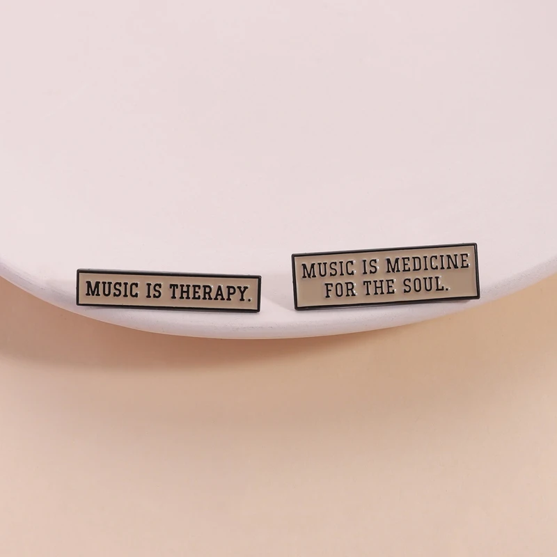 اقتباسات مخصصة المينا دبابيس الموسيقى هي الطب لموسيقى الروح هو علاجي دبابيس شارة التلبيب مجوهرات هدايا للأصدقاء #3
