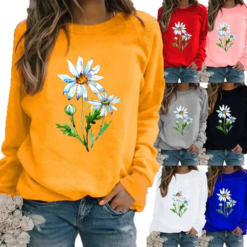 

New Women's Colorful Print Pattern Casual Fashion Long-sleeved Hoodie Woman Streetwear Women Sweatshirts Sweatshirt