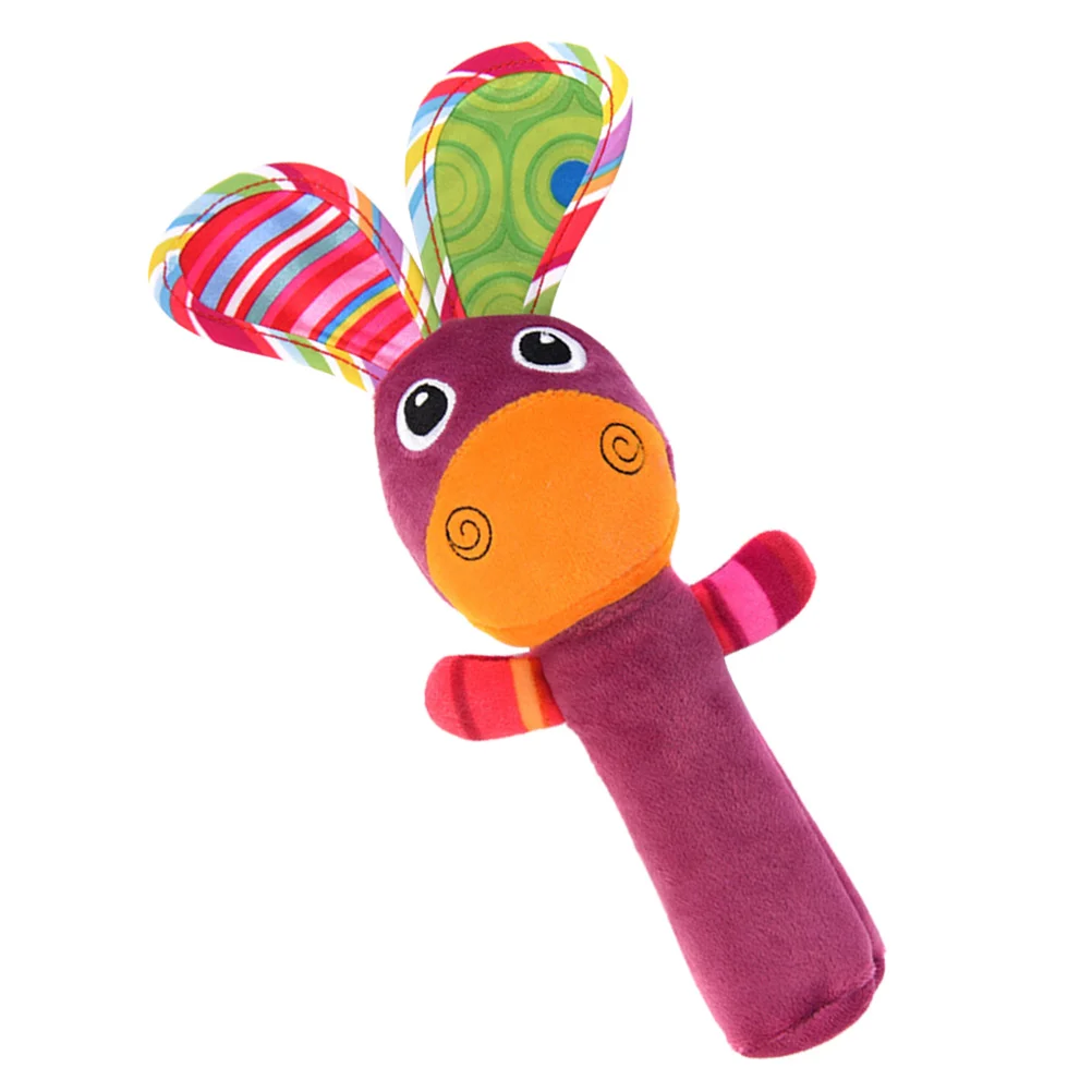 Cartoon Stuffed Animal Toys Baby Plush Hand Rattle Toys for Newborn Toddlers (Donkey)