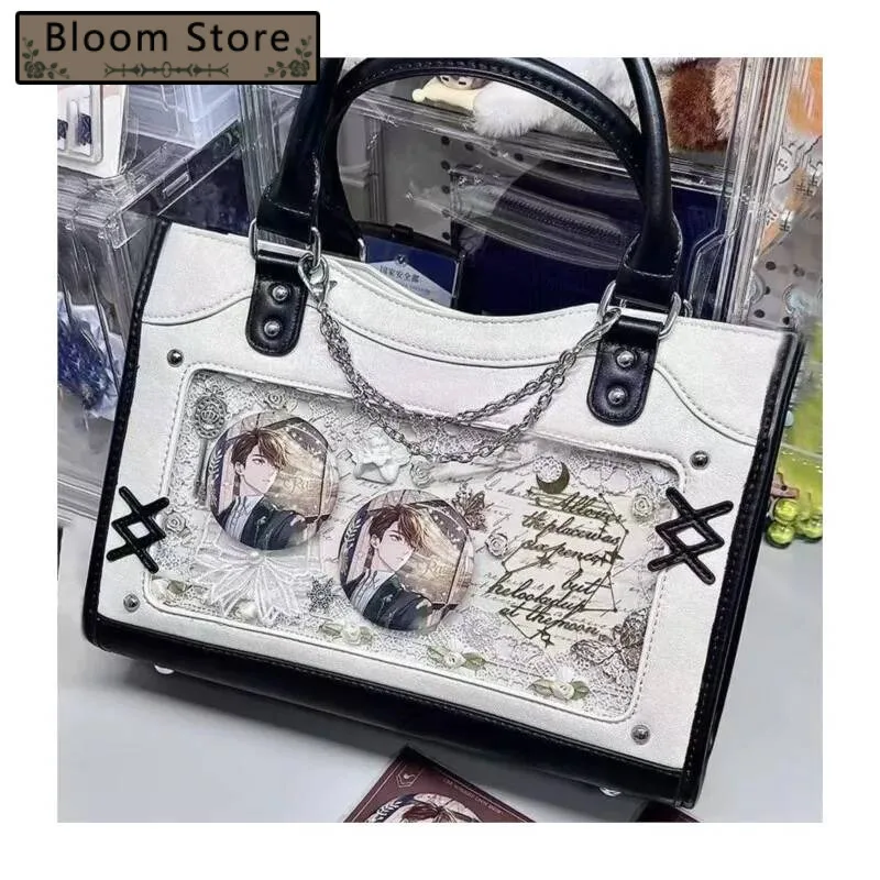 

Bloom Haruku White Ita Handbag Women Japanese Anime Casual Crossbody Bags Purse Female Sweet Cute Messenger Bag Y2k