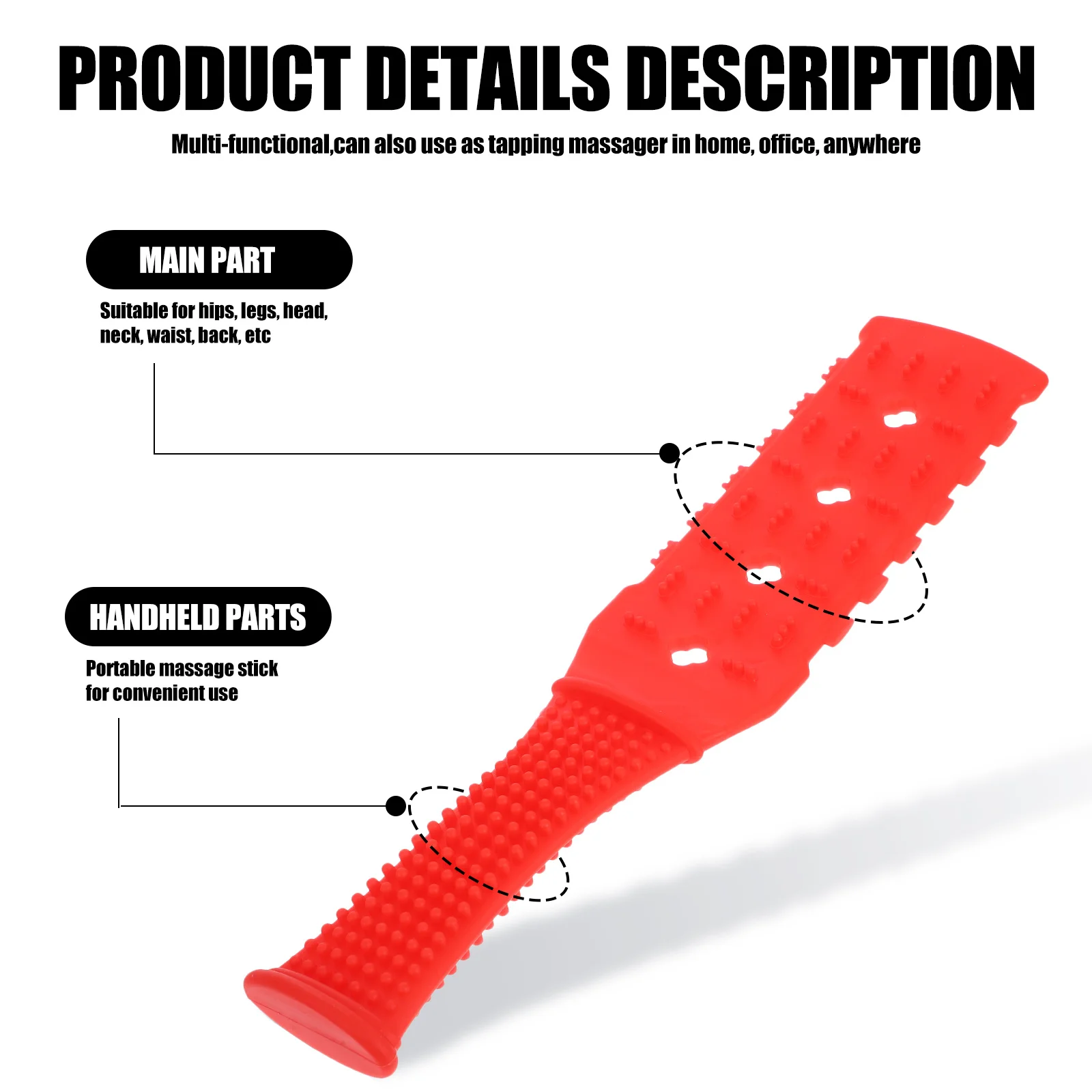 

2 шт. удлиненный 4-отверстий меридианный массажер-палка портативный инструмент для спины, шеи, талии, ног, бедер, кровообращение, облегчение усталости