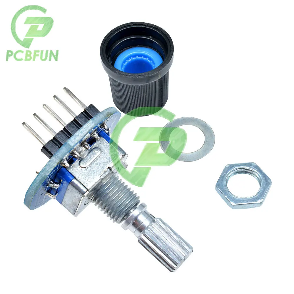 

Rotary Encoder Module 5V Brick Sensor Development Round Audio Rotating Potentiometer with Knob Cap